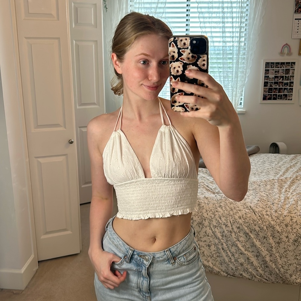 White crop top